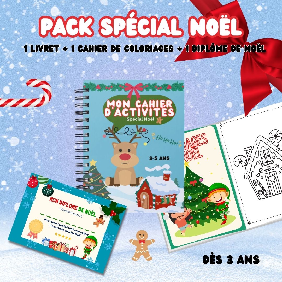 Pack Spécial Noël (Livret, Cahier de Coloriages et Diplôme)